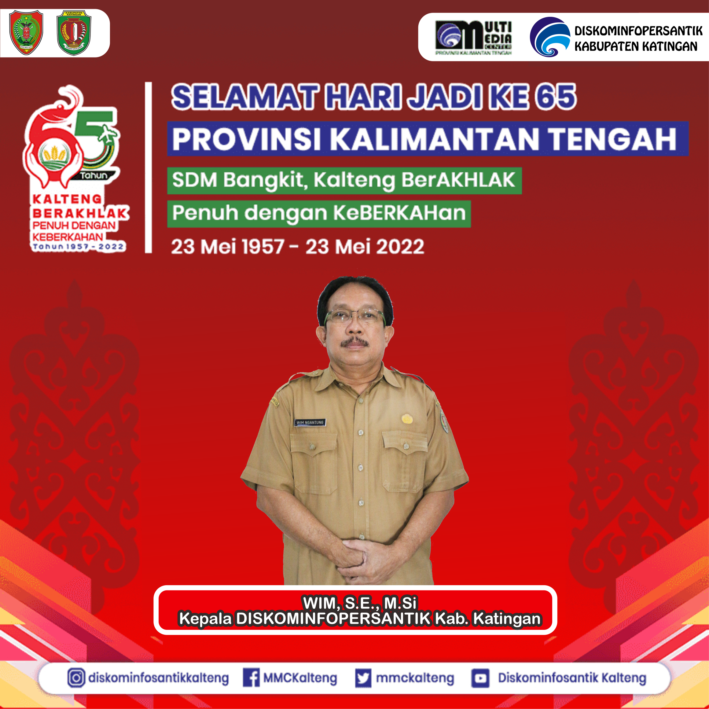 Selamat Hari Jadi ke-65 Provinsi Kalimantan Tengah