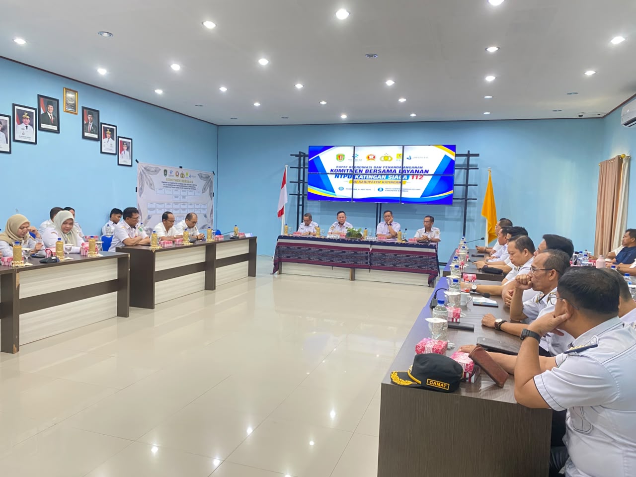 BUPATI KATINGAN PIMPIN RAKOR DAN PENANDATANGANAN KOMITMEN BERSAMA PERCEPATAN LAYANAN KATINGAN SIAGA 112